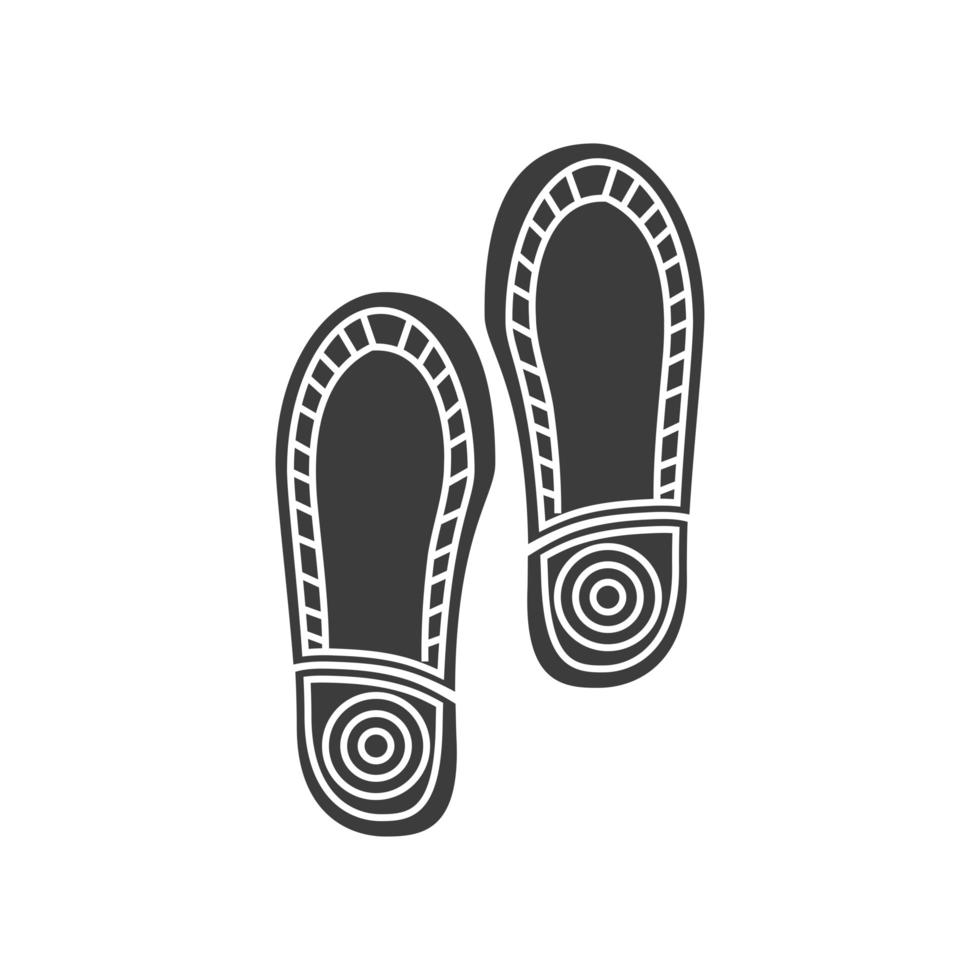 icono plano de huellas de zapatos vector