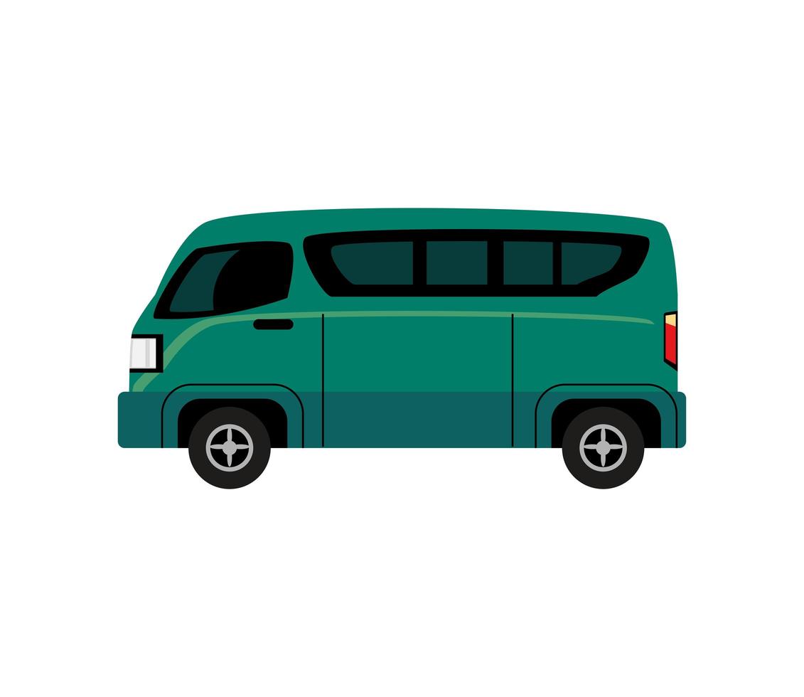 green vintage van vector