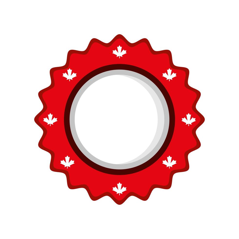 round frame maple leaf vector