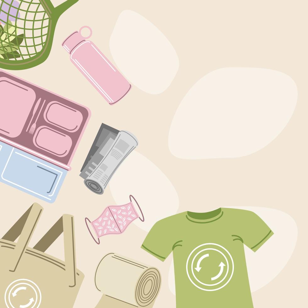 ecological reusable accessories vector