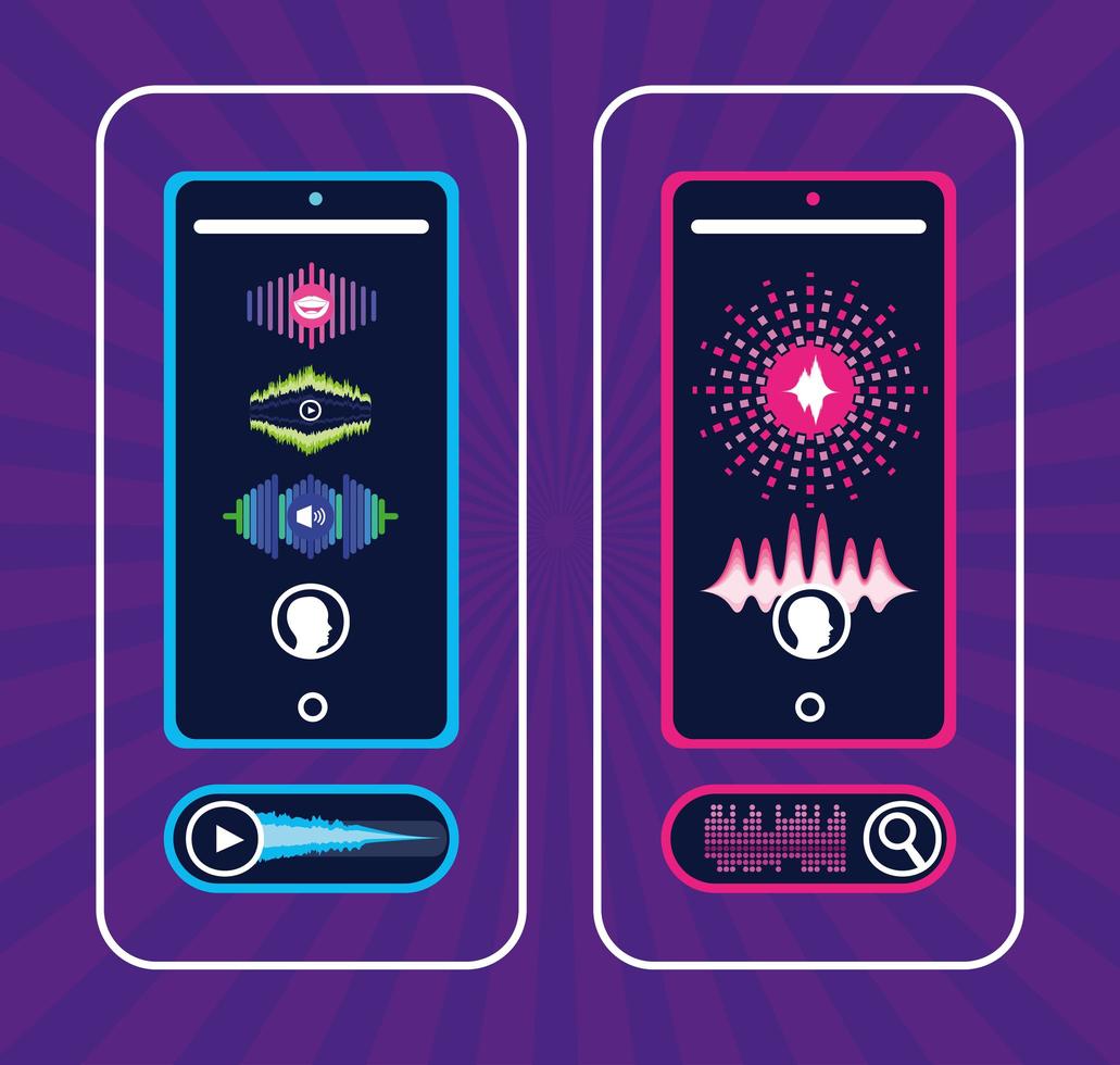voice recognition mobile vector