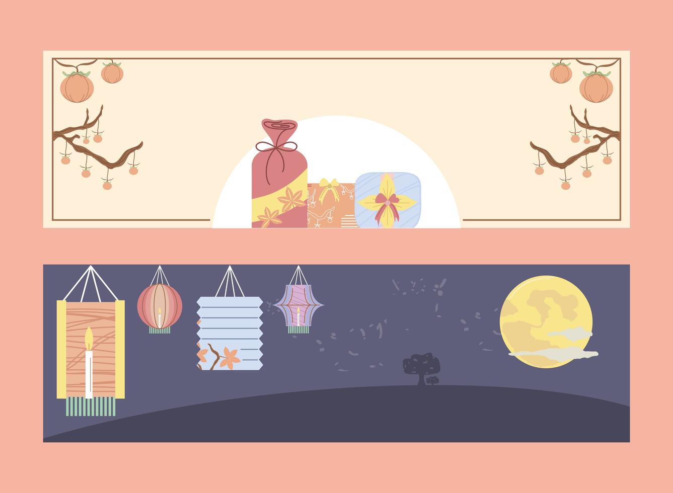 chuseok mid autumn vector