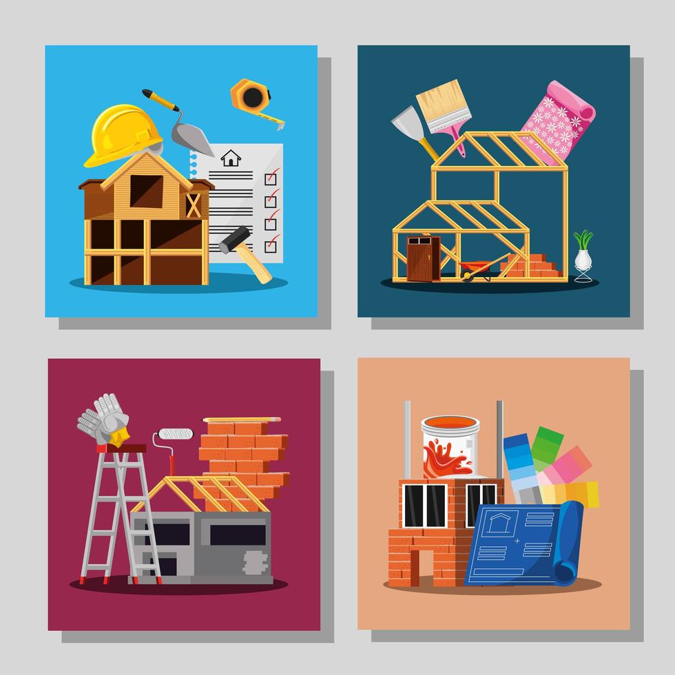 home improvement cards vector
