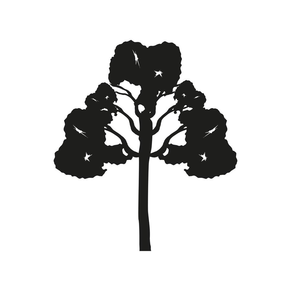 silhouette tree drawing vector