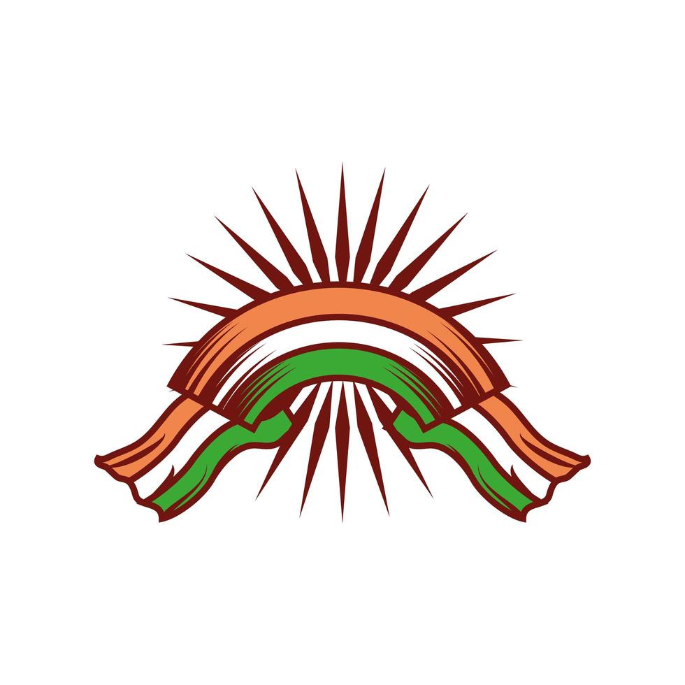 india flag on sunbust vector