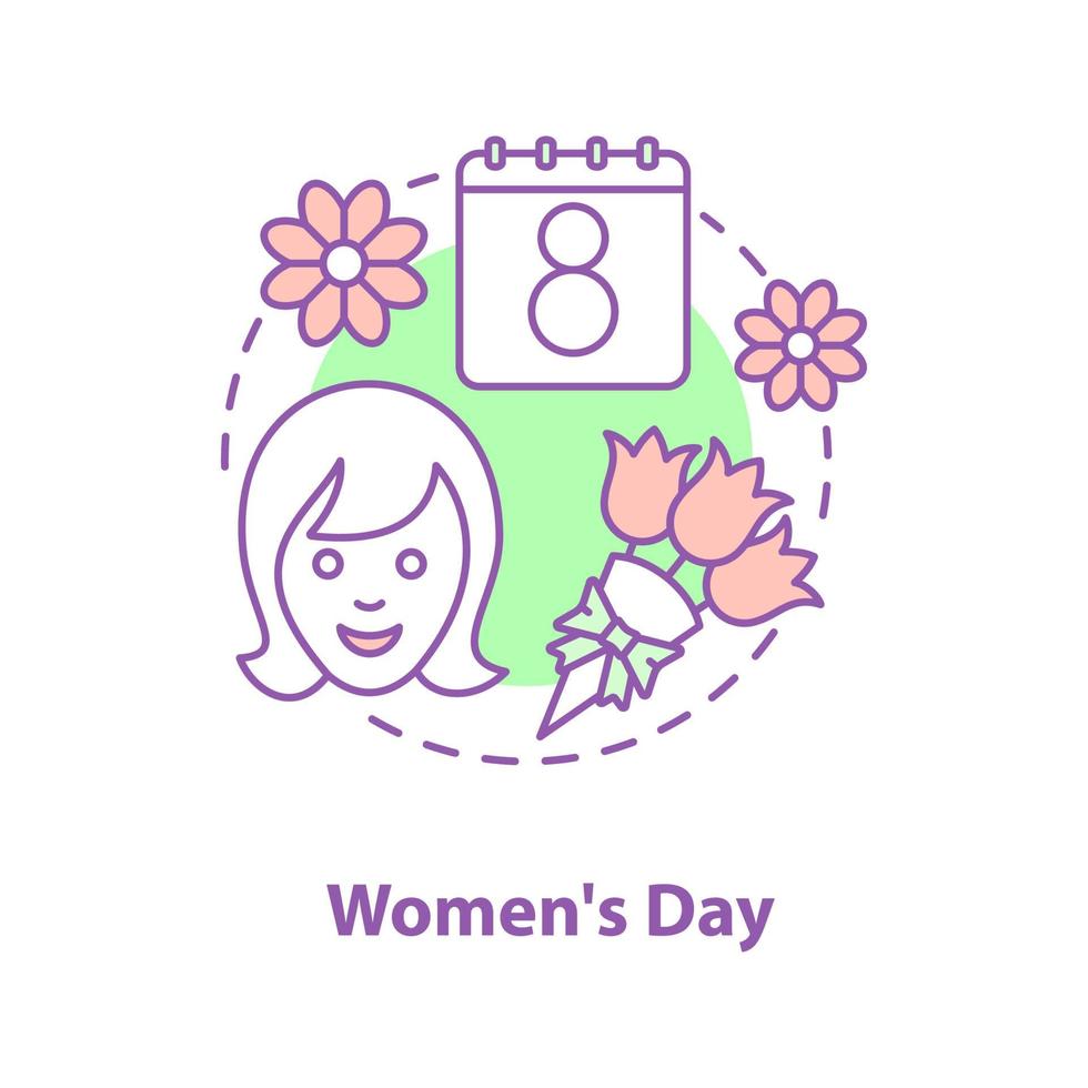 icono del concepto del día internacional de la mujer vector