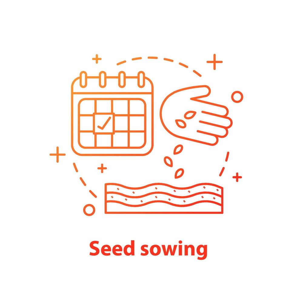 Seed sowing time concept icon vector