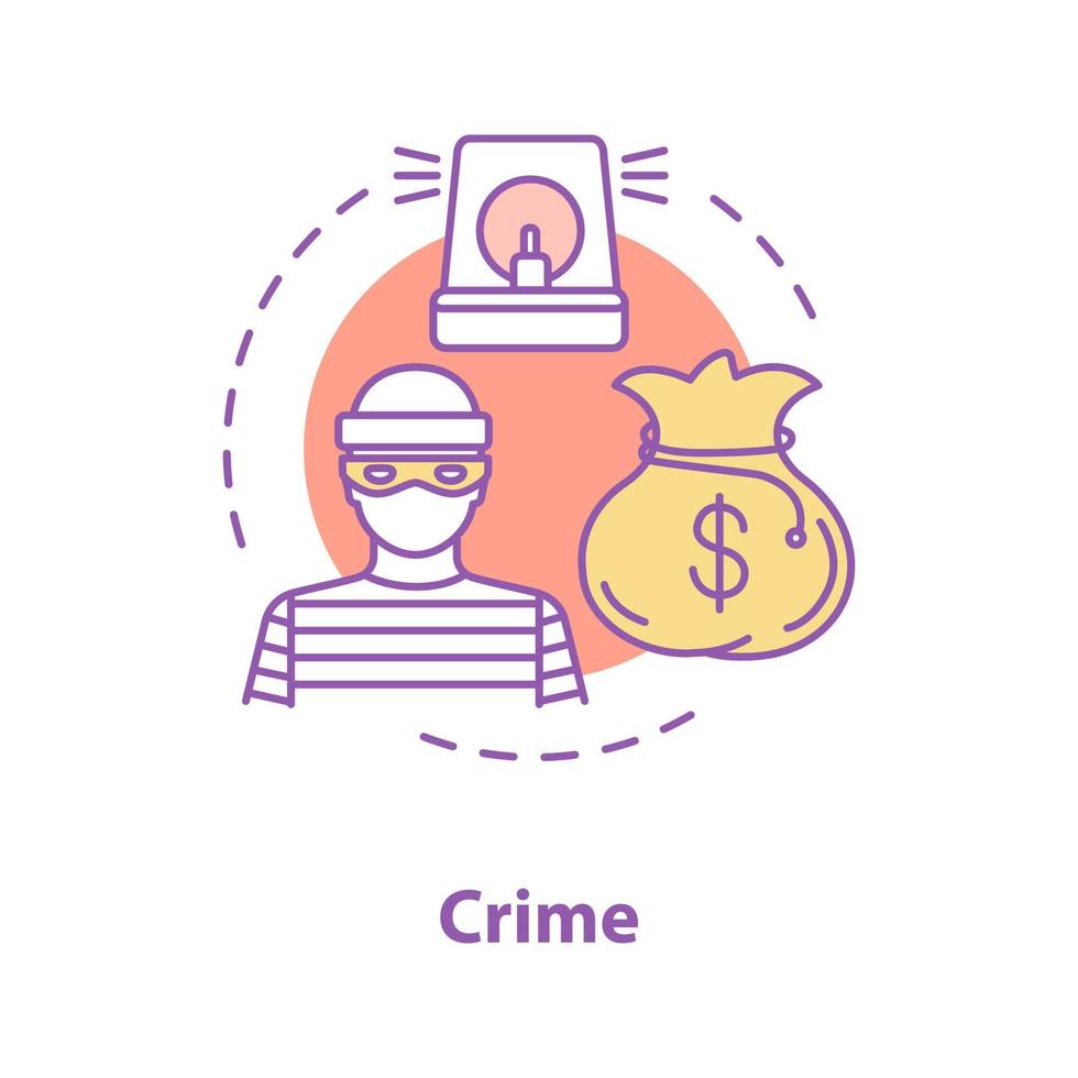 Crime concept icon vector