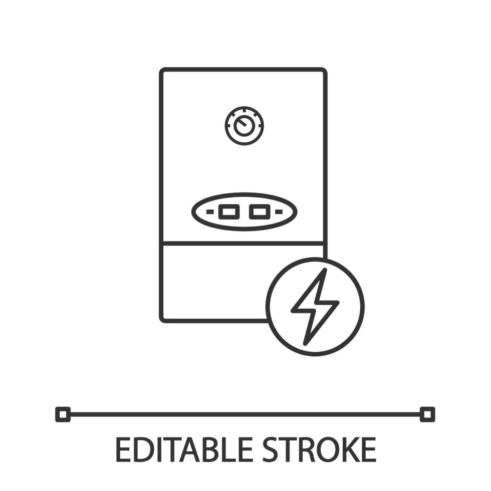 icono lineal de caldera de calefacción eléctrica vector