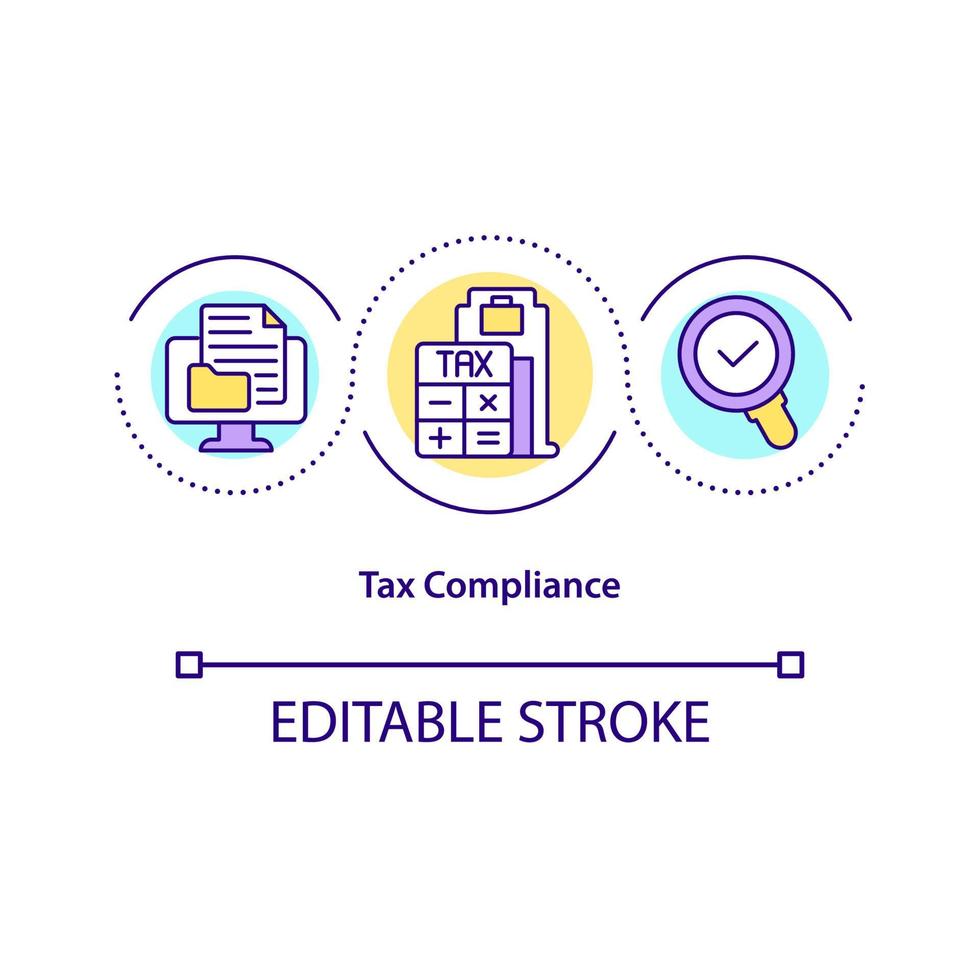 Tax compliance concept icon vector