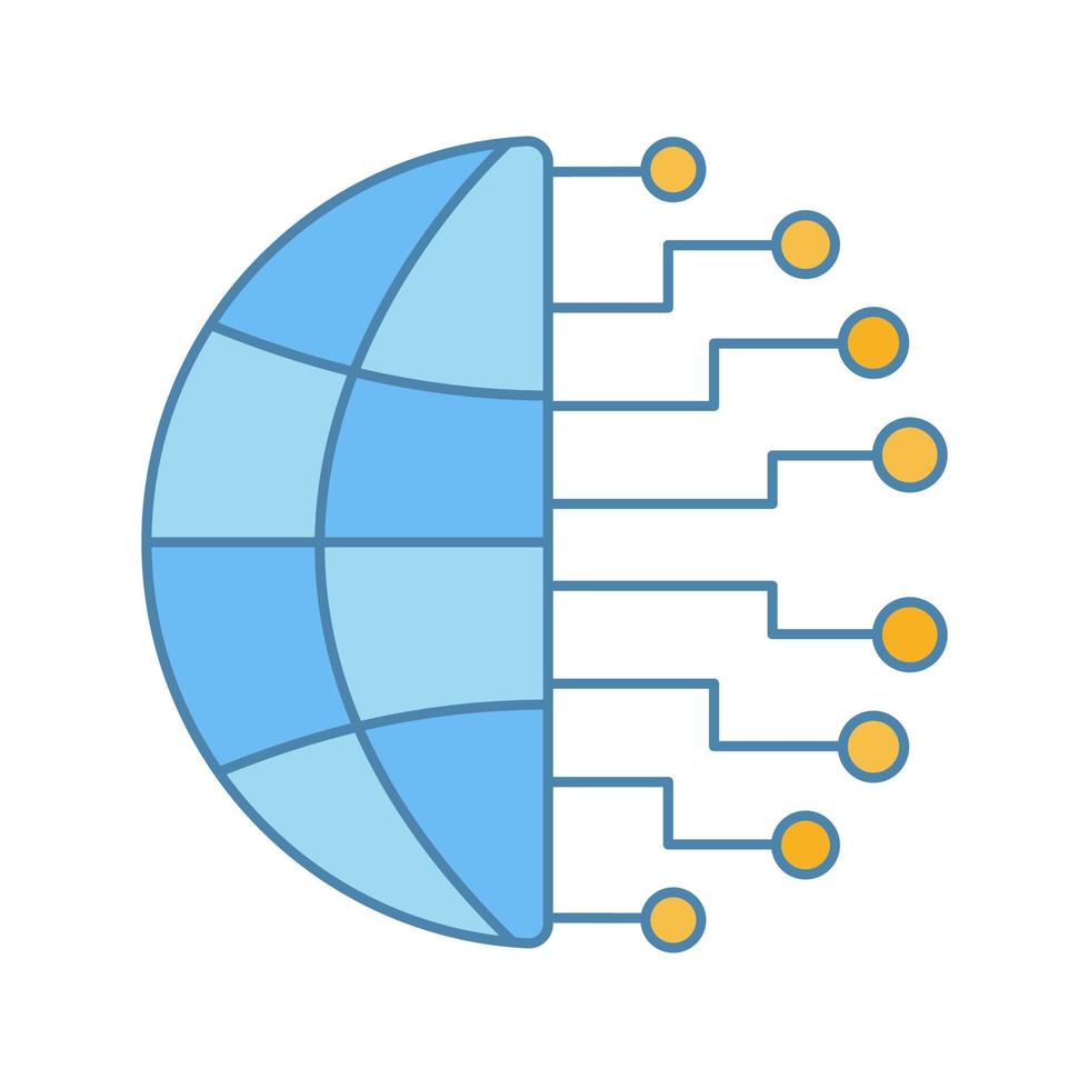 Big data color icon vector