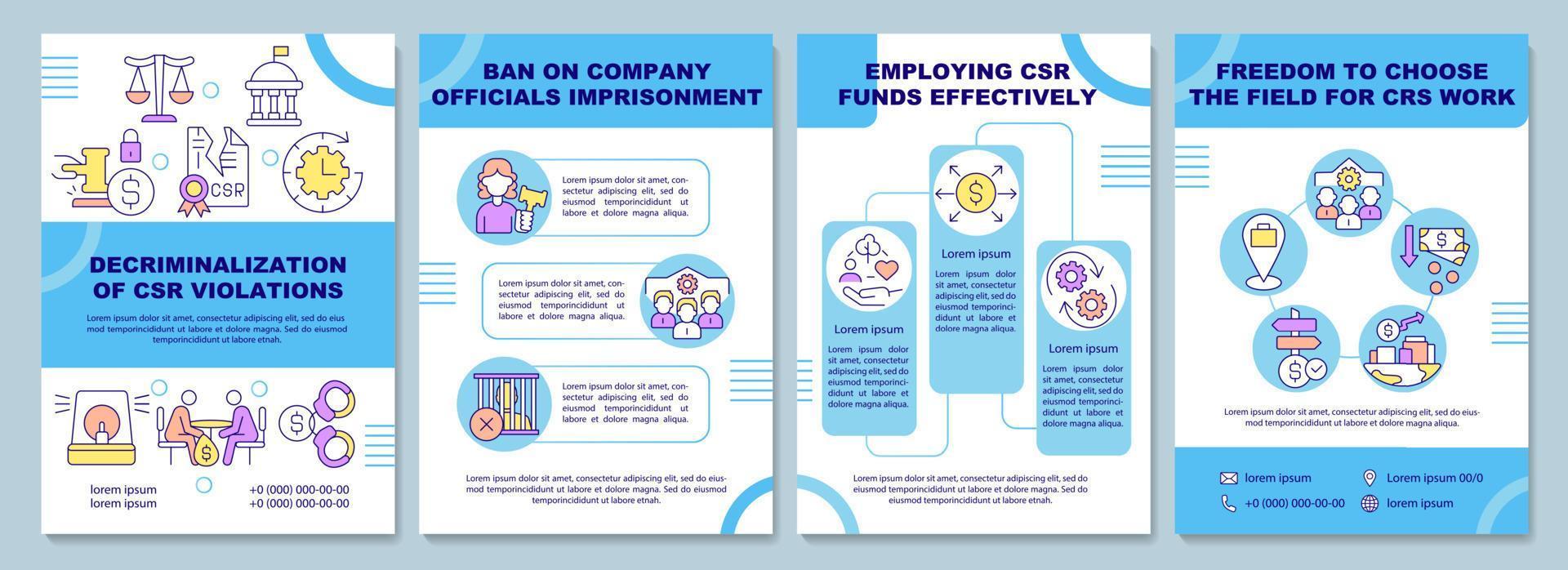 Decriminalization of CSR violations brochure template vector