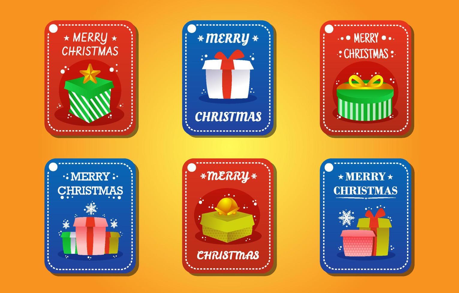 concepto de colección de etiquetas de regalo de navidad vector