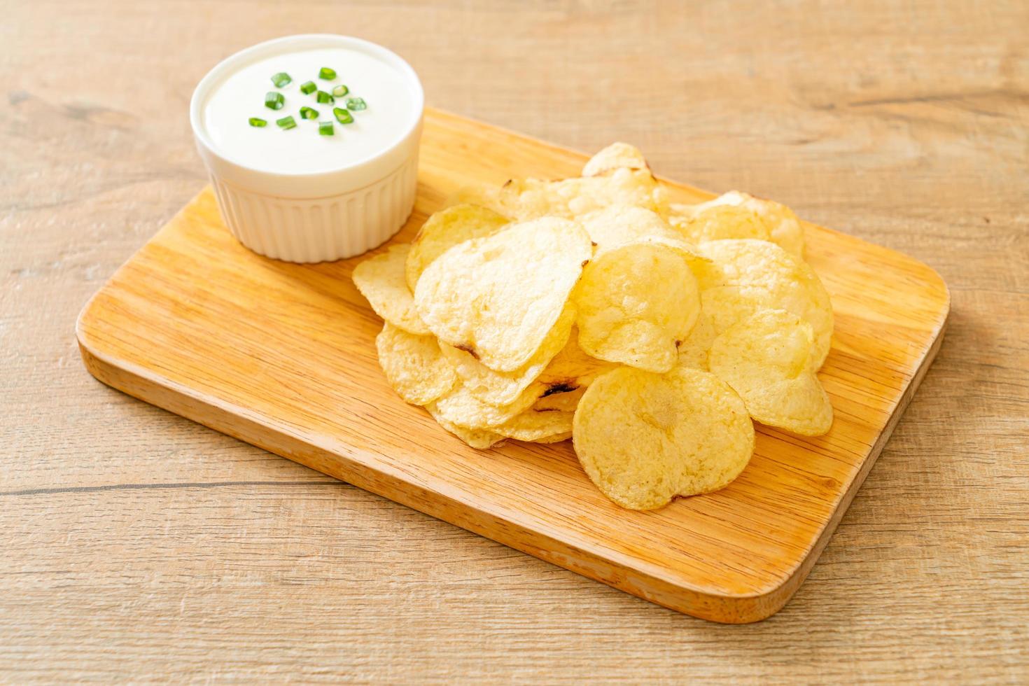 potato chips with sour cream photo