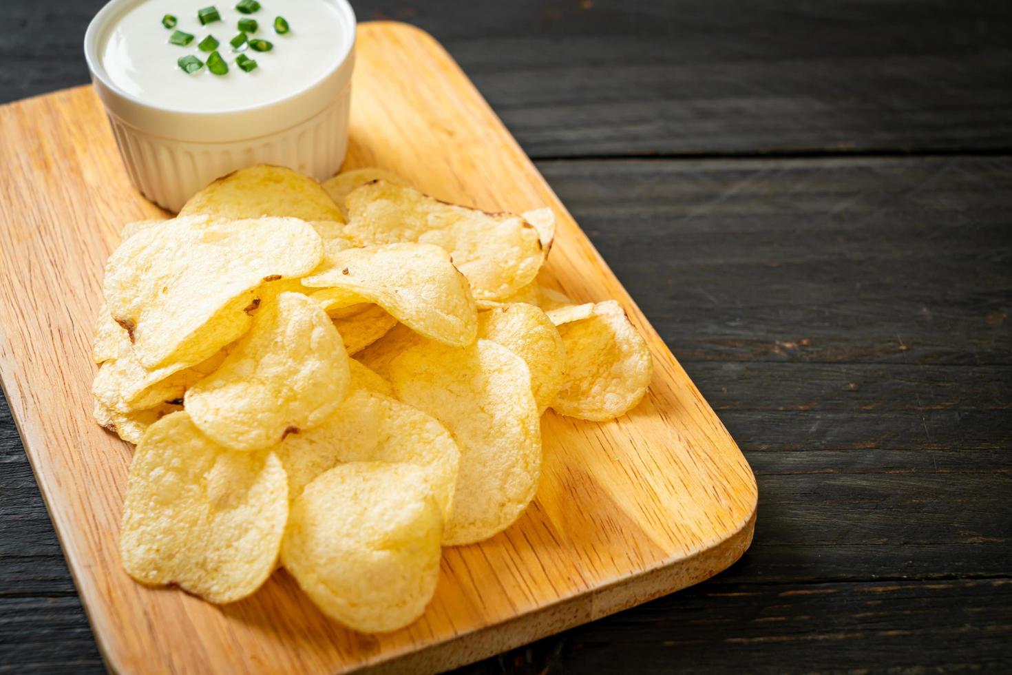 potato chips with sour cream photo