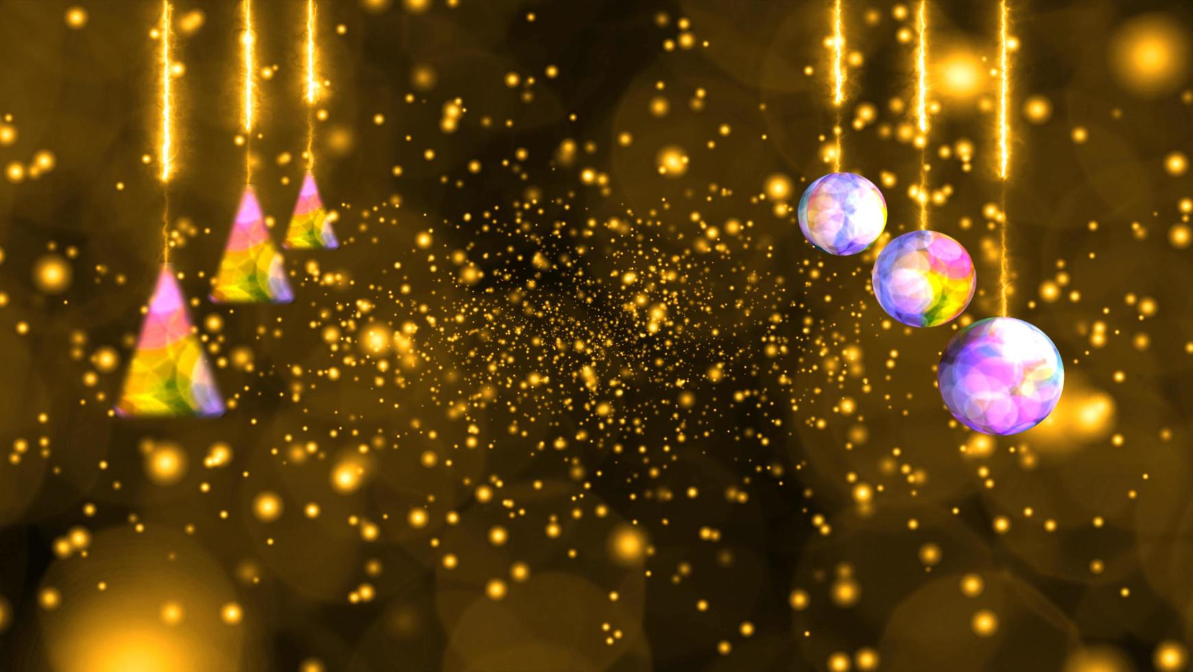 Balls lights and deep gold snow falling blink luxury golden tone photo