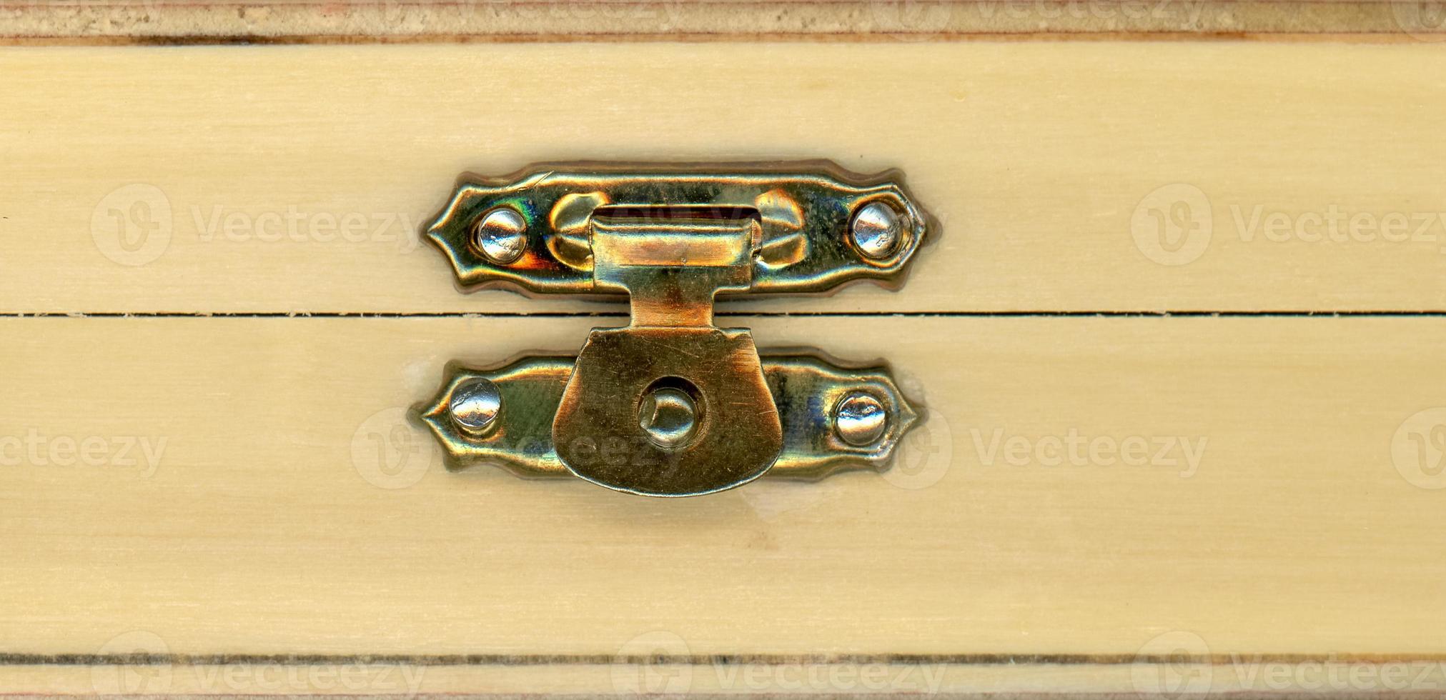 wooden coffer box with lock photo