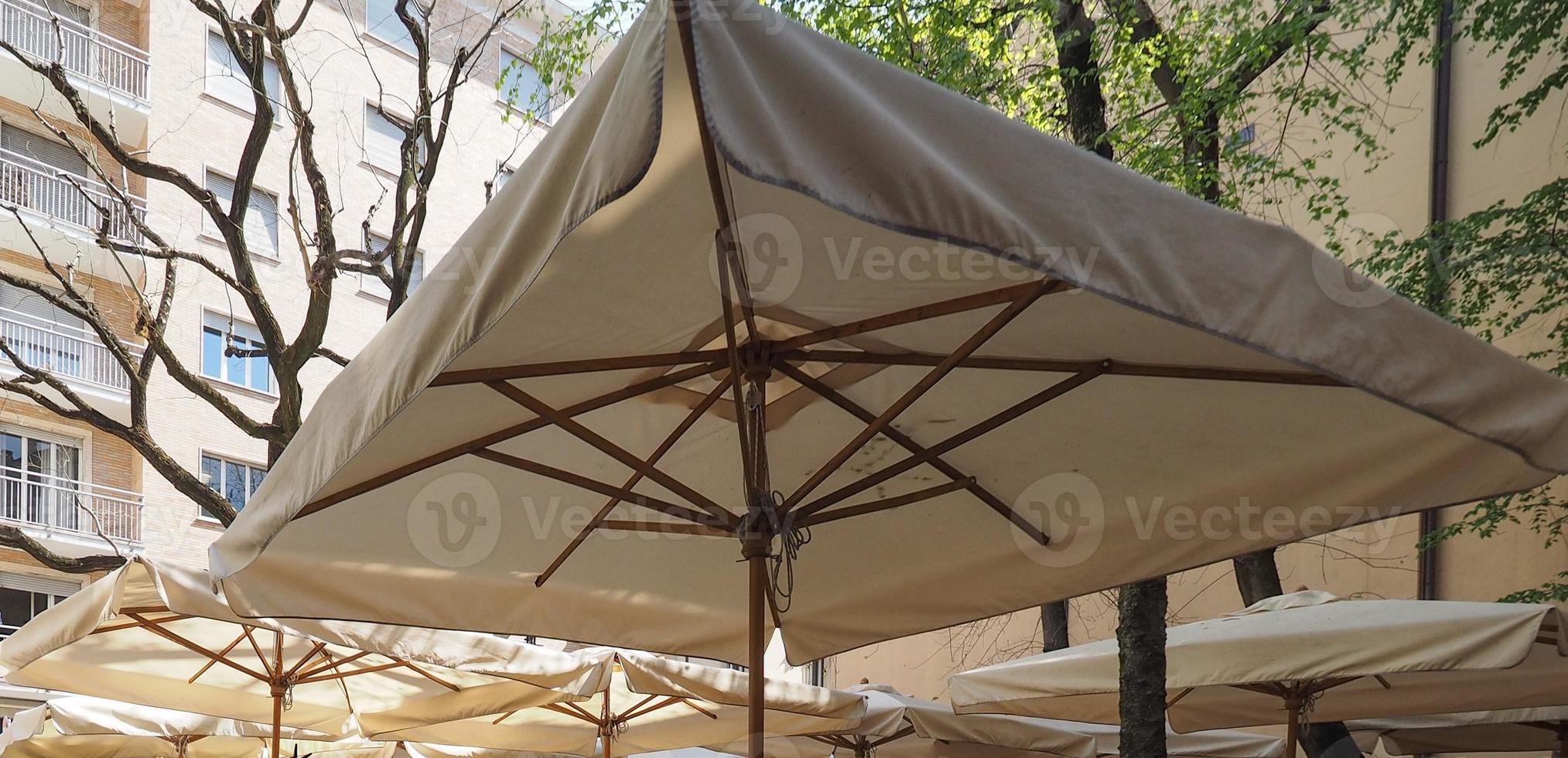 sun umbrella in alfresco bar photo