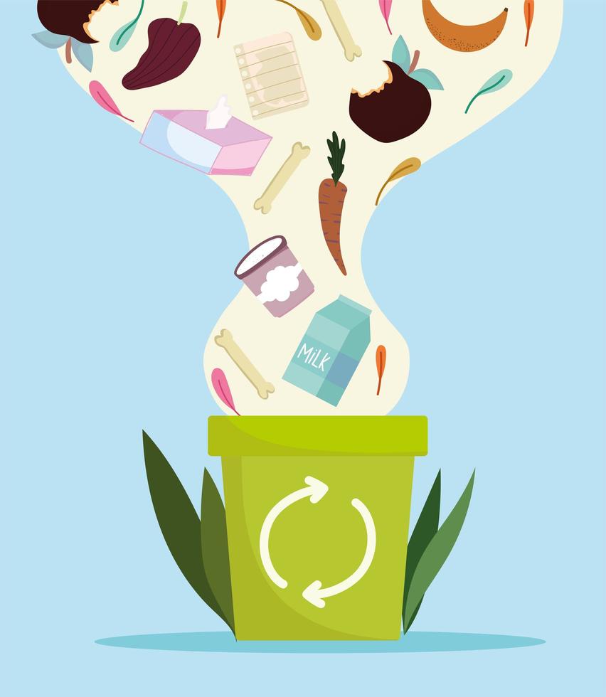 garbage waste recycle vector