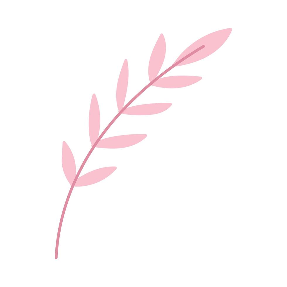 branch leaves foliage cartoon icon in isolated style vector