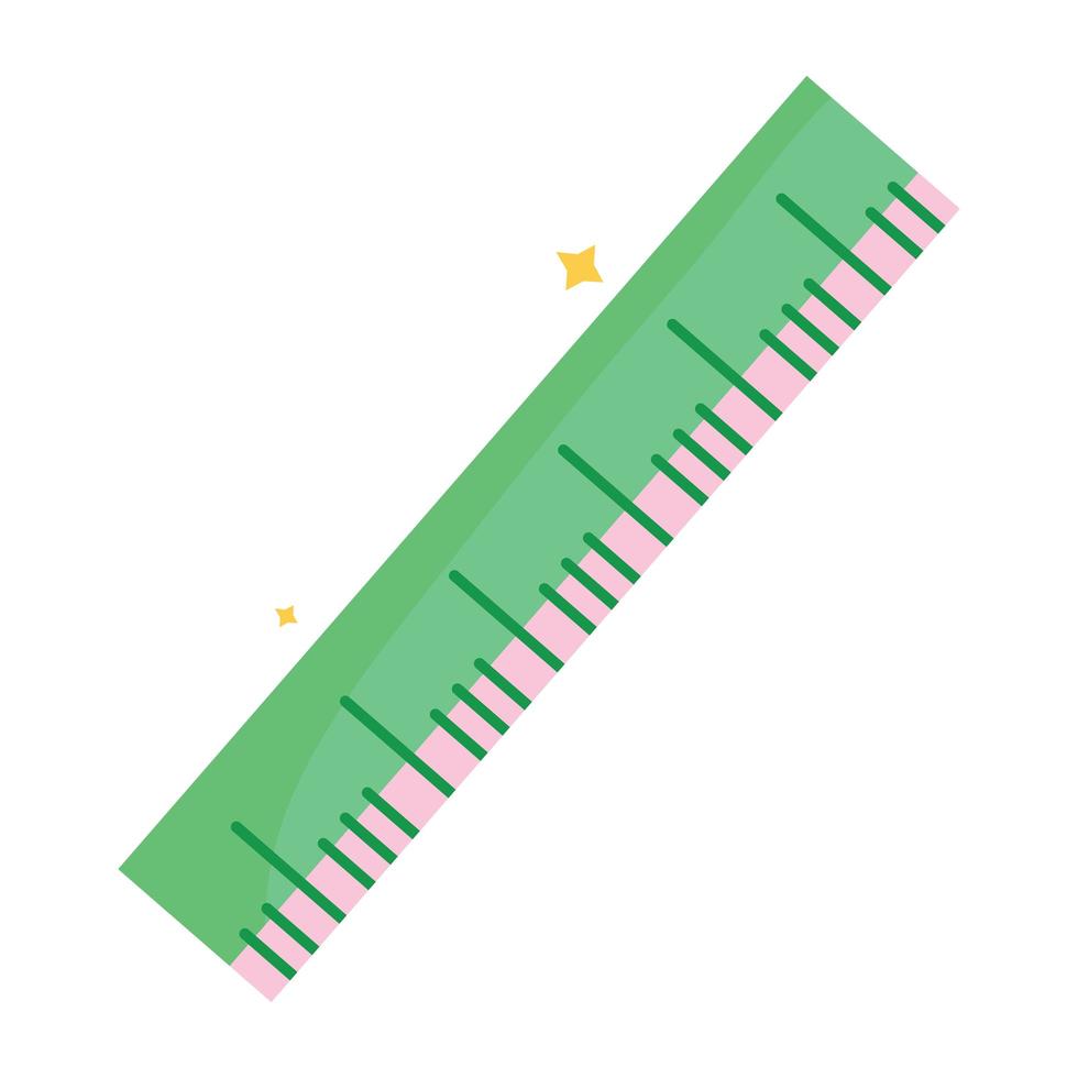 back to school green ruler measuring supply icon isoalted image vector