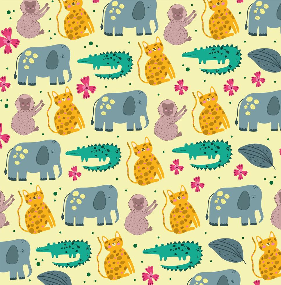 exotic animals cartoon vector