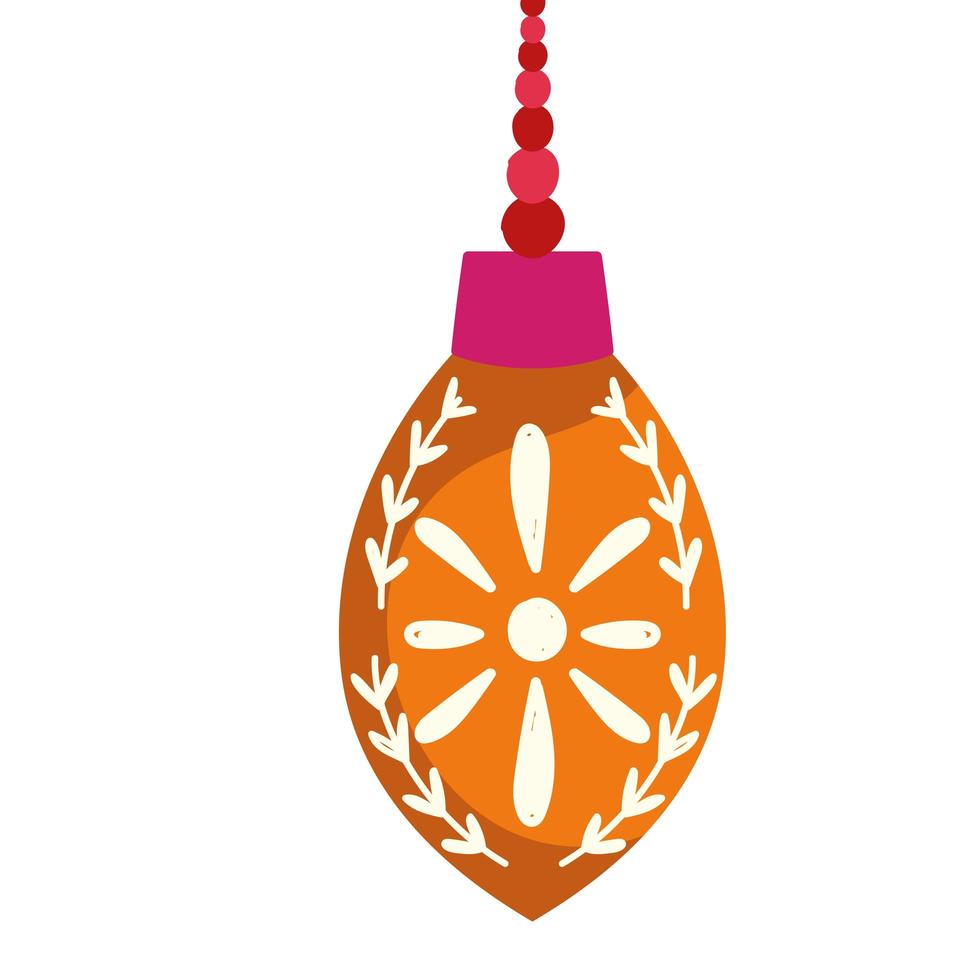 happy new year and christmas hanging ball decoration vector