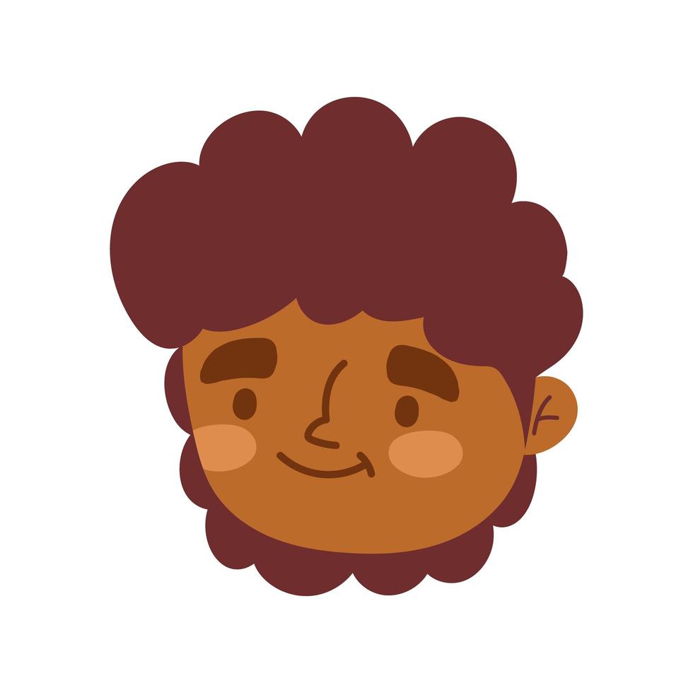cartoon man head character smiling icon vector