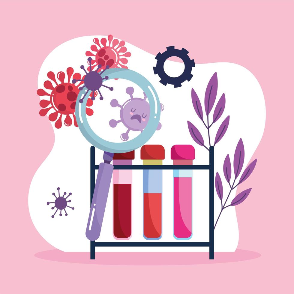 chemical flask and covid 19 vector
