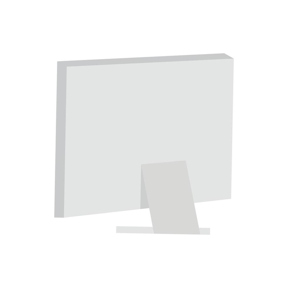 dispositivo de pantalla de computadora de dibujos animados estilo plano aislado vector