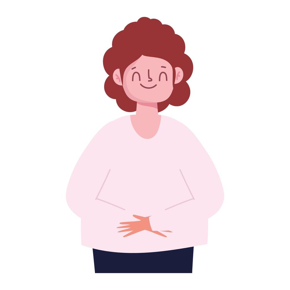 character woman cartoon on white background vector