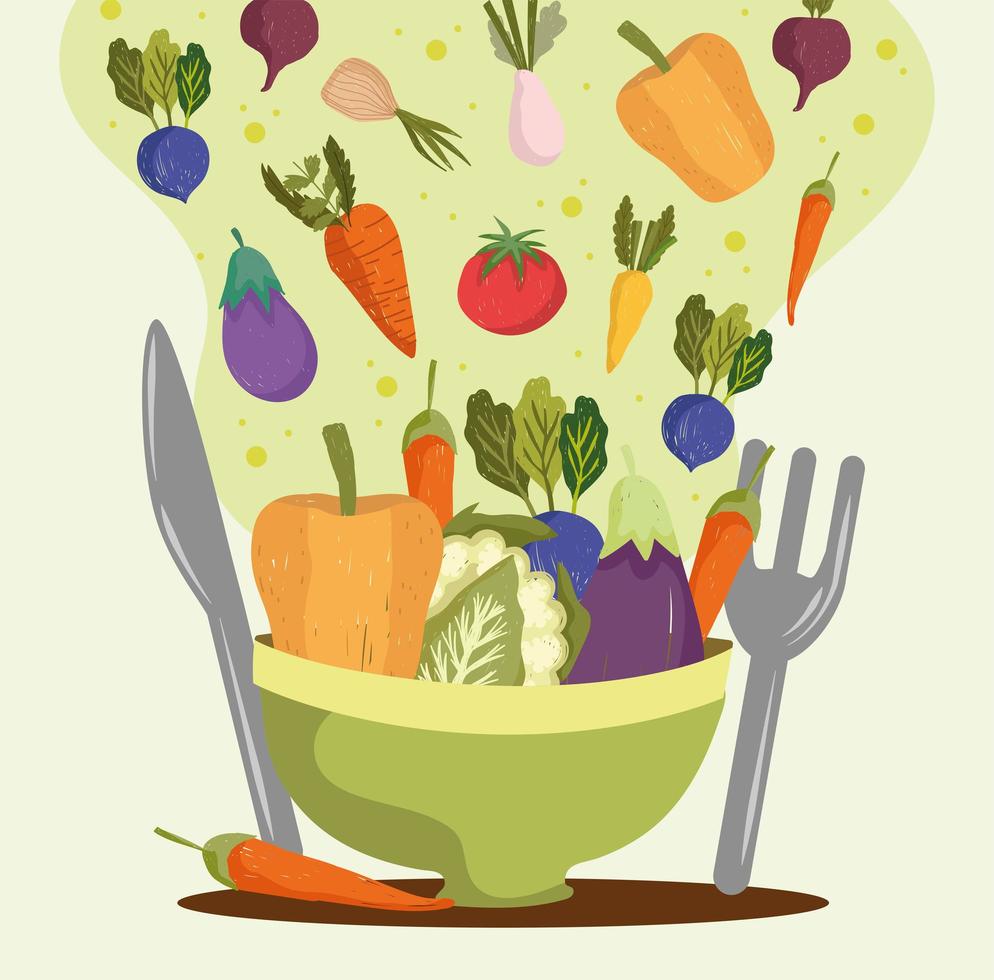 vegetables fresh diet vector