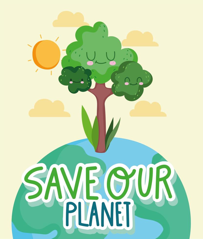 save our planet poster vector