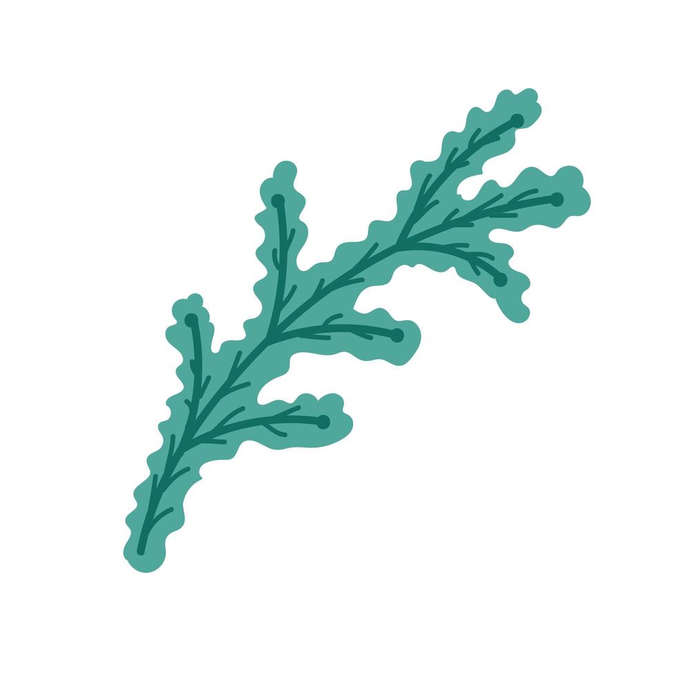 branch tree nature foliage greenery cartoon icon vector