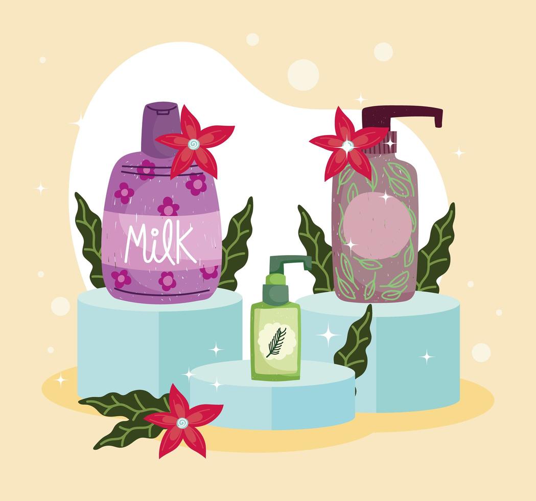 milk bottle skincare vector