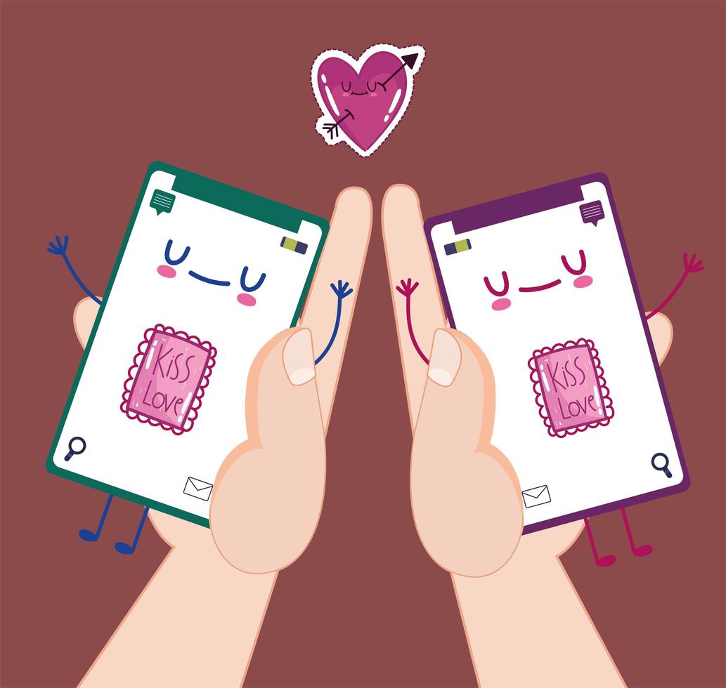 romantic online chat vector