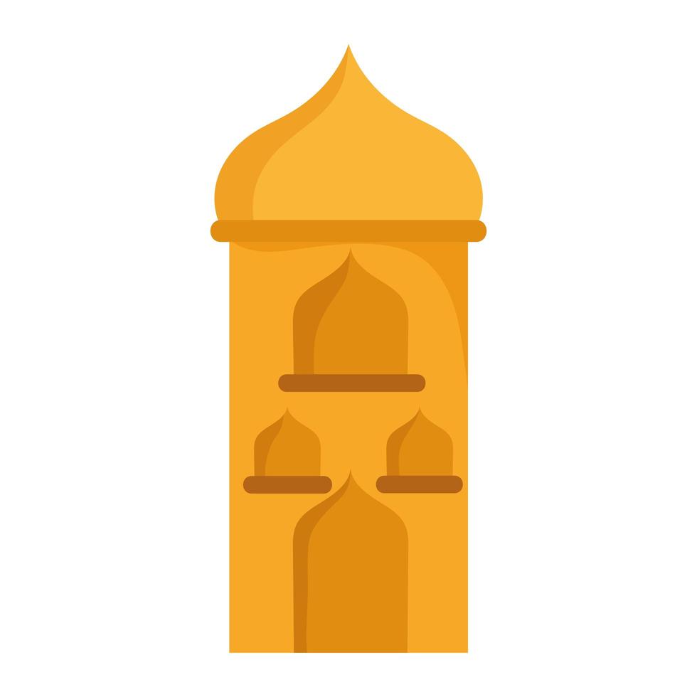 mosque building tower cartoon icon isolated design vector