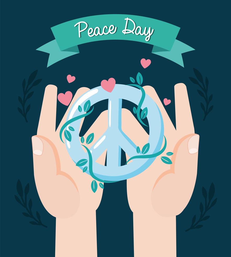 peace day card vector