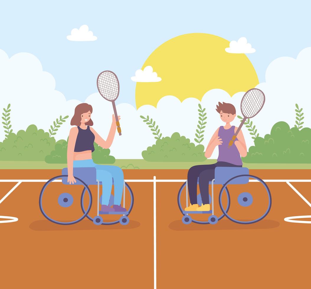 disabled people cartoon vector