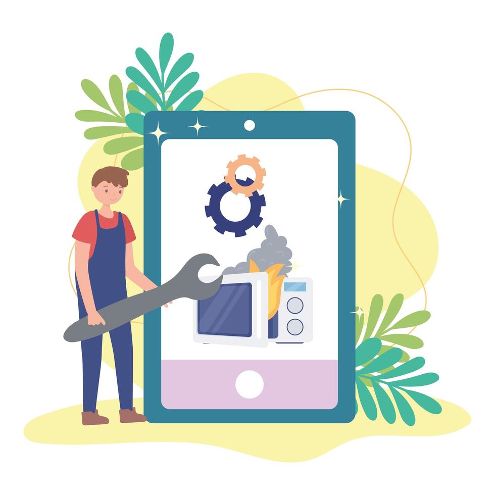 repair appliances online app vector