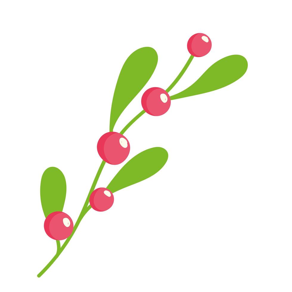 follaje baya rama floral icono diseño aislado vector