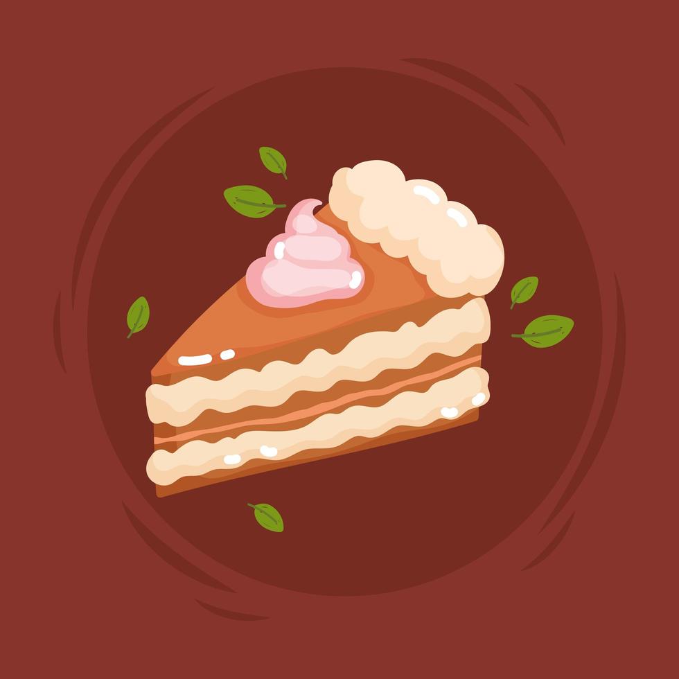 slice sweet cake vector
