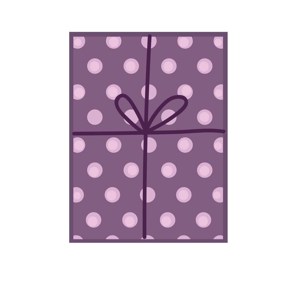 purple dots gift box celebration party icon white background vector