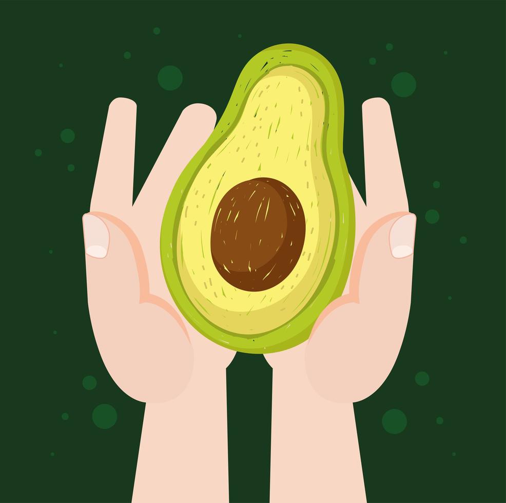 hands with avocado vector