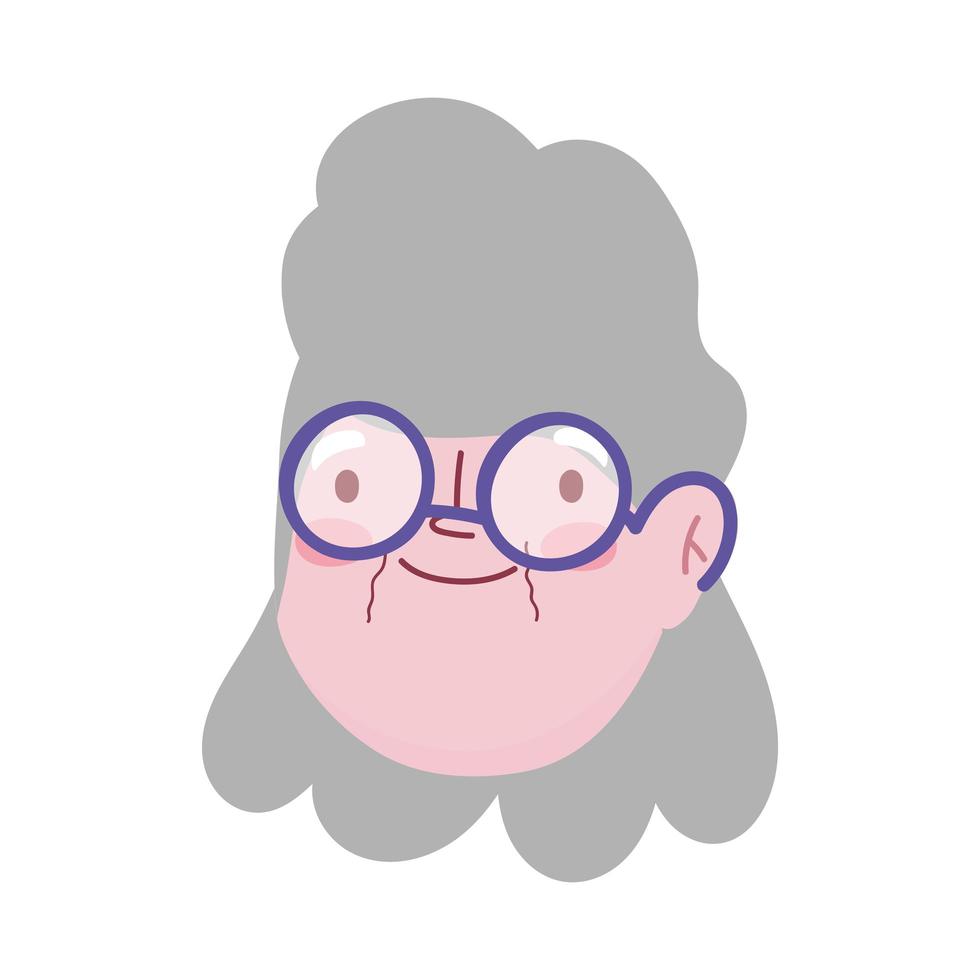 cartoon grandma with glasses vector