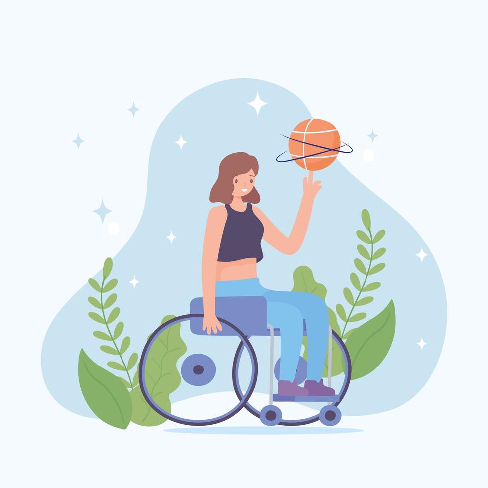 disabled girl in wheelchair vector