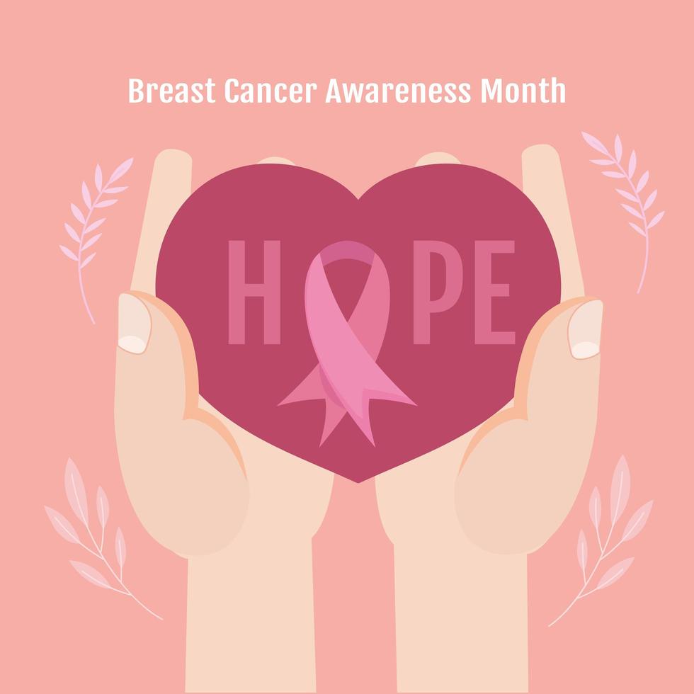 breast cancer awareness heart vector