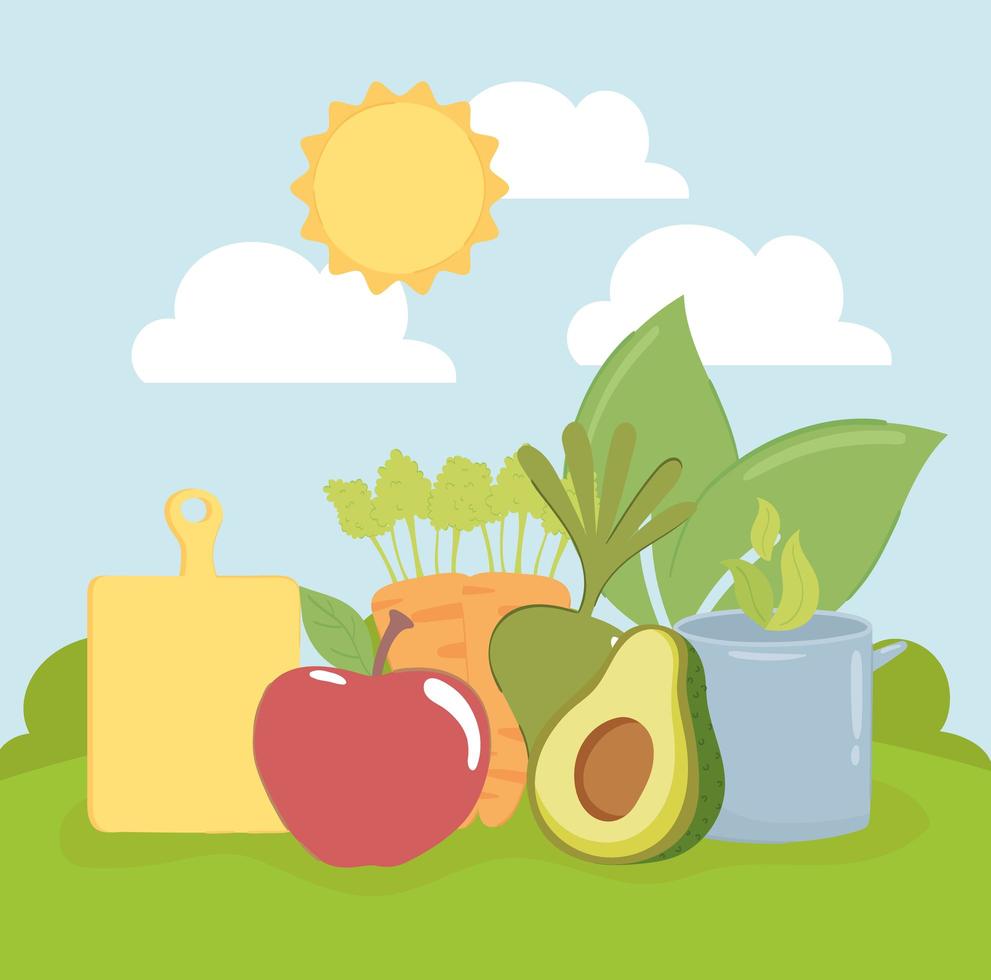 fresh food products vector