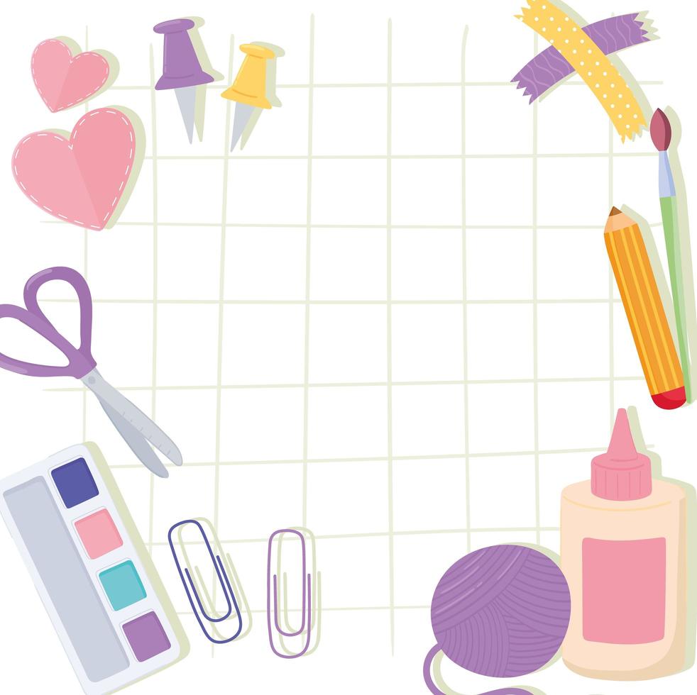 art and hand craft tools vector