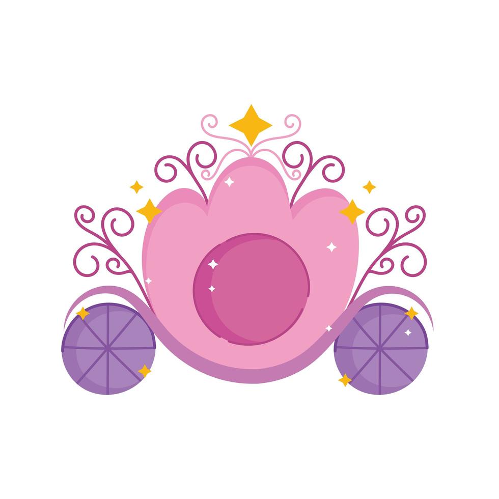 princess tale fairy carriage cartoon isolated design vector